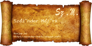 Szünder Márk névjegykártya