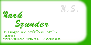 mark szunder business card